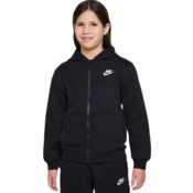Nike K NSW CLUB FLC HD FZ LS LBR, jopa o., črna FD3004