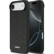 Maska DKNY PU kožna maska s uzorkom mreže MagSafe za iPhone Air crna (DKHMP17MPSGPHMK)