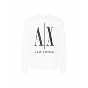 ARMANI EXCHANGE Sweater majica, crna / bijela