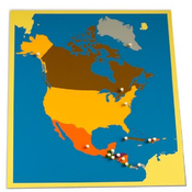 Edukativna Montessori slagalica Smart Baby - Karta Sjeverne Amerike, 23 dijela