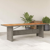 Vrtni stol s plocom od drva bagrema sivi 240x90x75cm poliratana
