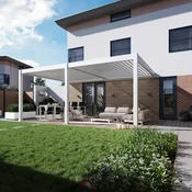 Bioklimatska pergola Antares Stenska, 4 x 6, Bela, Ročni