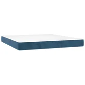 Vidaxl Vzmetnica z žepkasto vzmetjo srednje trdote temno modra 160x220x20 cm žamet