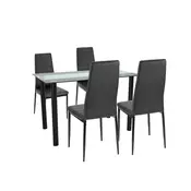 Mezza 4+1 jedilni set črno-črna