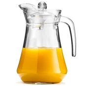 shumee Stekleni vrč za pijačo, vodo, sok, limonado, s pokrovom, 1,4l
