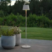 Konstsmide LED-akumulatorska stoječa svetilka Pomezia, bela, 124 cm, IP54, USB - Dnevna soba/jedilnica - Sodobni - Aluminij