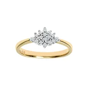 DIAMANT LETERNEL Prstan Cluster-Ring aus 375 Gelbgold mit Diamant zlata