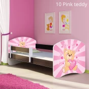 Djecji krevet ACMA s motivom, bocna wenge 180x80 cm 10-pink-teddy-bear