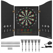 27 iger LCD elektronski pikado 69cm v leseni omarici do 16 igralcev