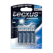 Baterija Tecxus alkalna AAA (LR3), 1.5V, blister 4/1