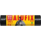 Vreča za smeti, 240 l, 10 kosov, 100 x 125 cm, 20 µ, ALUFIX Economy, črna, 10 kosov