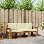 Set vanjskih sofa s jastukom 3 pcs Prirodna i krem