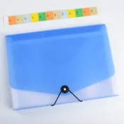 Organizator dokumentov z gumico PP A4 Opaline (13 predelkov) prozorno moder