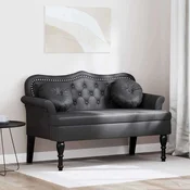 vidaXL Chesterfield klop Črna 120,5 x 65 x 75 cm Umjetno usnje