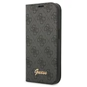 Guess Book 4G Vintage Gold Logo ovitek za iPhone 14 Pro Max, črn