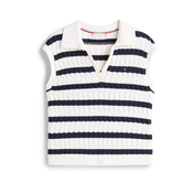 TOMMY HILFIGER Pulover nočno modra/bela