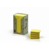 Samolepilni blok za beležke, 38x51 mm, 24x100 listov, ekološki, 3M POSTIT, rumen, 2400 listov
