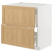 METOD / MAXIMERA Pod.el.za gr.plocu/ug.asp.s fiokom, bela/Forsbacka hrastovina, 80x60 cm