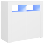 MAISON CHIC Komoda - Omarica - Miza z predali z LED lučkami bela 80x35x75 cm, (21673949)