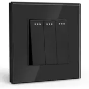 ELEKTRO SMART DESIGN LINE trostruki mehanički prekidač s fluorescentnom indikacijom, crni DL-M301-BK