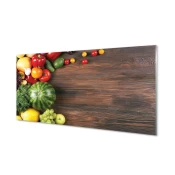 tulup.si Slika na akrilnem steklu Lubenica paradižnik koper 100x50 cm 4 obešalnika