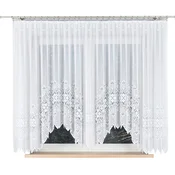 shumee Nadia - Že izdelana žakard zavesa z izrezom na dnu - 400x160 cm - bela