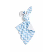 shumee Plišasta igrača Doudou Bunny, dvostranska bombažna in Minky - Chevron modra - bela