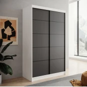 Garderobna omara z drsnimi vrati Lizi 120 cm - bela/črna