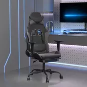 Vidaxl vidaXL Masažni igralni stol z naslonom za noge, črne in sive barve