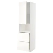 METOD/MAXIMERA Visoka omara za mv pečico+1 vr/2 pr, bela/Vallstena bela, 60x60x220 cm