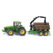 SIKU Farmer - Traktor John Deere z gozdarsko prikolico 1:50