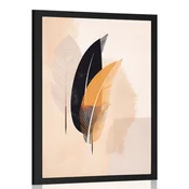 Plakat abstraktne oblike peresa - 30x45 silver