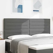 Vidaxl Vzglavje Temno siva 200 cm blago