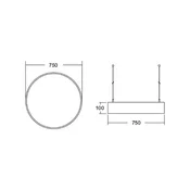 BRUMBERG Biro Circle direct O 75 cm, vklop/izklop, bela, 3000 K - Študija/pisarna - Sodobni - Aluminij
