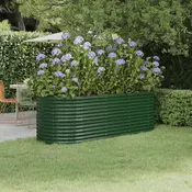 Povišena vrtna gredica od pocincanog celika 224x80x68 cm zelena