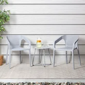Homestyle4U Vrtni stolni komplet, 55x74,5x54 cm, siva