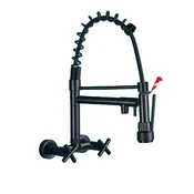 OEM Kuhinjska pipa s pomladnim bazenom, izvlečna šoba, stenska montaža, en ročaj -Matte Black, (5000139975)