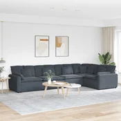 Modularna sofa s jastucima, baršunasta, tamno siva
