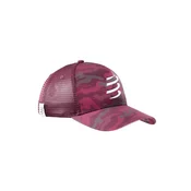 Compressport Kapa TRUCKER CAP CAMO NEON - Burgundsko rdeča, OS