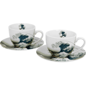 Duo Set 2 skodelic + krožnika Veliki val, 280 ml porcelan, darilna embalaža, 2307