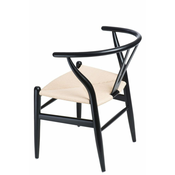 Fernity Wicker stol Natural Black, ki ga navdihuje Wishbone