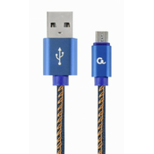 GEMBIRD CC-USB2J-AMmBM-1M-BL Gembird Premium jeans (denim) Micro-USB cable with metal connectors, 1 m, blue