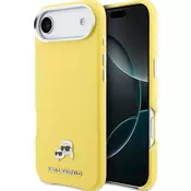 Karl Lagerfeld PU Karl and Choupette Heads zatiči MagSafe zadnji pokrov za iPhone Air Yellow