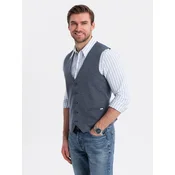 Ombre Fitted elegant mens structured knit vest - navy blue