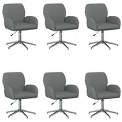 vidaXL vidaXL Vrteči pisarniški stoli 6 kos 54 x 58 x 90 cm Temno siva Blago, (5000302248)