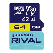 GoodRam MicroSDXC 64GB V30 A2 uhs I U3 rivalska kartica ada