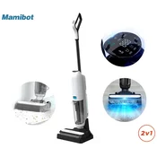 Mamibot FLOMO LITE sesalnik/pomivalec, 2v1, brezžični, 11kPa, baterija, 500ml, samočiščenje, zaslon, črno-bel (Carbon White)