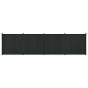 Panel ograde 4 pcs WPC i aluminij Crna