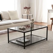 Hanah Home Klub sto 90x40x60?cm Sivo-Crni