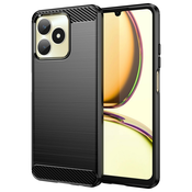 TPU gel ovitek Brushed Carbon za Realme Note 50 - črn